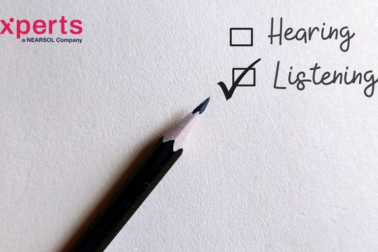 Pencil on white paper with check box HEARING and LISTENING, concept of choose to listen than just hear, pauy more attention and understand meaning behind the words