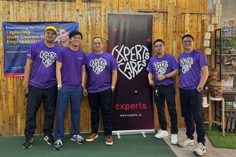 cxperts team at community event in partnership with Meralco Foundation Institute and Gawad Kalinga, providing livelihood training to empower communities with sustainable skills